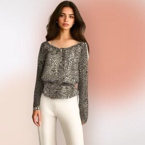 Michael Kors Silk‎ Animal Print Blouse S/P